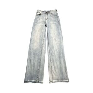 Fashion Jeans Womens‎ 4 Light Blue Wide Leg High Rise Relaxed Denim